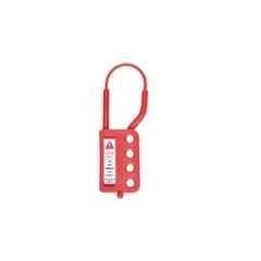 Lukko Safety 4 Holes PPCP Red Non Conductive Safety Lockout Hasp, Jaw Size: 32.5-63.5 mm, LS-H63