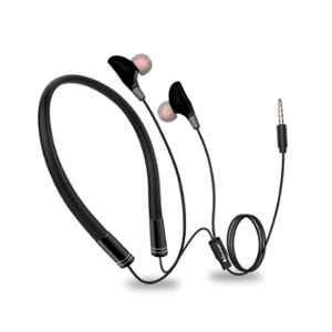 Hitage Black Wired Neckband Earphone, NBH-725