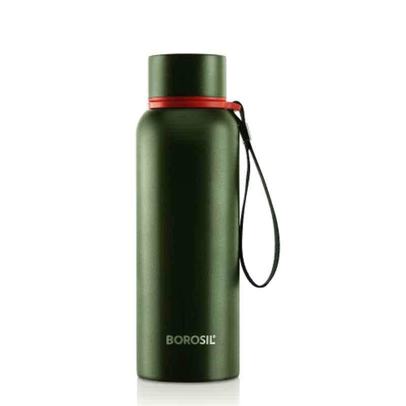 Borosil Trek 850ml Stainless Steel Green Hydra Vacuum Insulated Flask Water Bottle, BT850GRN101