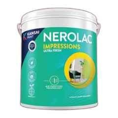 Nerolac Impressions Ultra Fresh 10 Litre White Interior Wall Emulsion Paint with Low VOC, Washable & Non Toxic