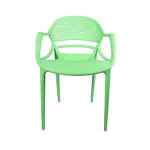 Diya Sunset Green Solid Back Plastic Chair with Arm