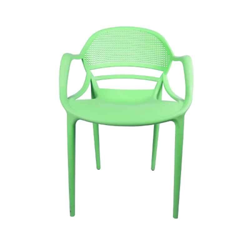 Diya Sunset Green Solid Back Plastic Chair with Arm