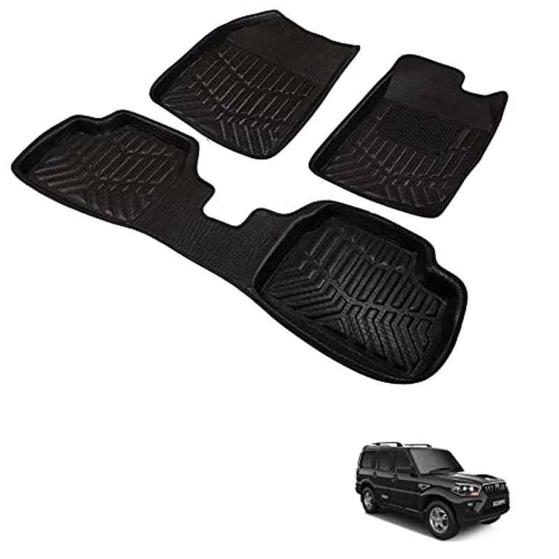 Kozdiko 3D Black Car Foot Mat Set for Mahindra Scorpio 2016-PRESENT, dshbdhb92