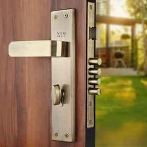VIN KRAFT 10 inch 60mm Stainless Steel Antique Brass Mortise Door Lock Handle Set with 3 Keys, VK002-10CY-OSK-AB