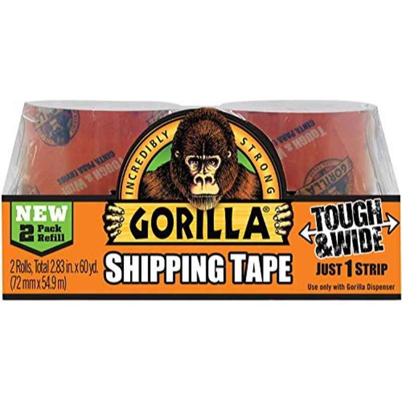 Gorilla 73x27mm Clear Packaging Tape, 3044820 (Pack of 2)