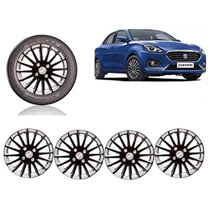 Auto Pearl 4 Pcs 14 inch ABS Black Premium Car Wheel Cover Set for Maruti Suzuki Swift Dzire 2017