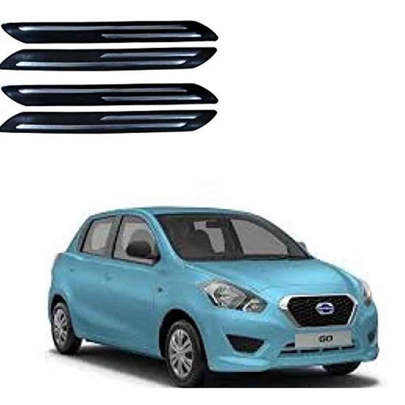 Kozdiko 4 Pcs Double Chrome Bumper Protector Black Set for Datsun Go