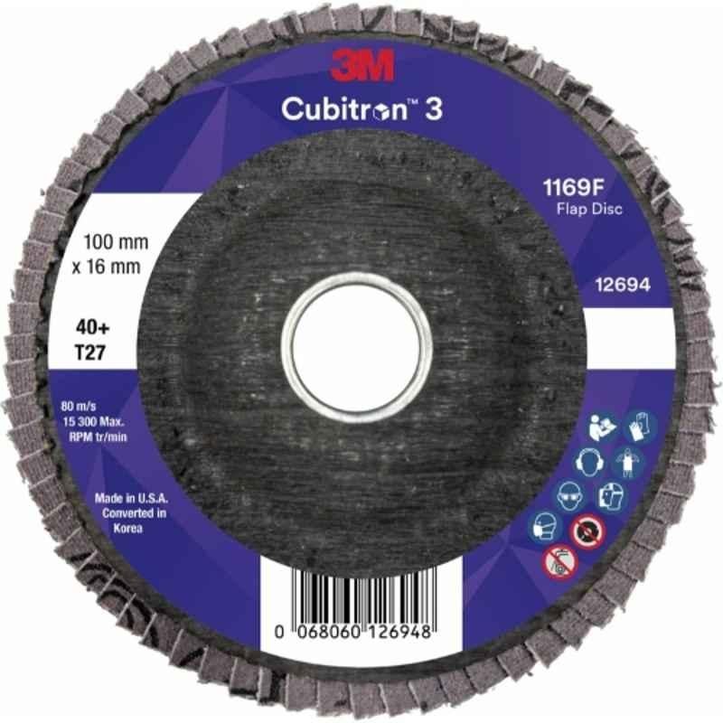 3M Cubitron 3 100Pcs1169F 125x22.23mm 80+ T29-Conical Flap Case