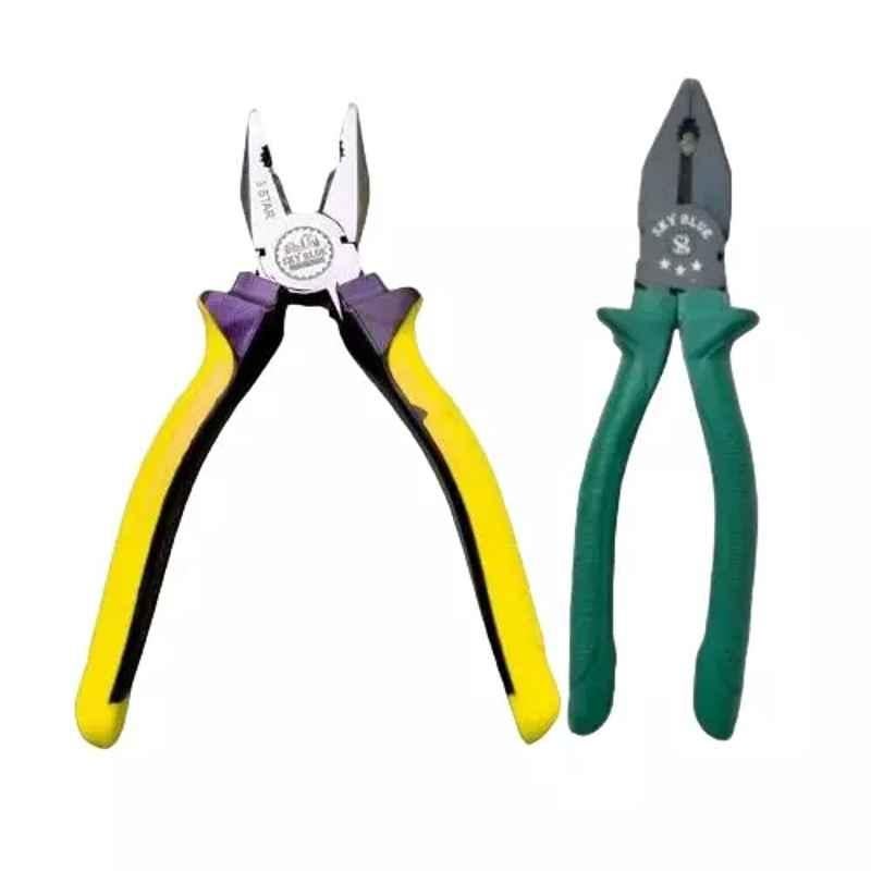 Sky Blue 8 inch Stainless Steel Lineman Plier, SBE378 (Pack of 2)