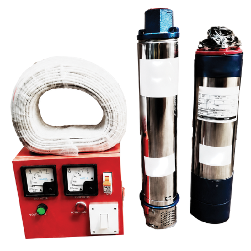 Rajco V-4 1HP 10 Stage Single Phase Oil Filled Submersible Pumps with Control Pannel & 30m Cable