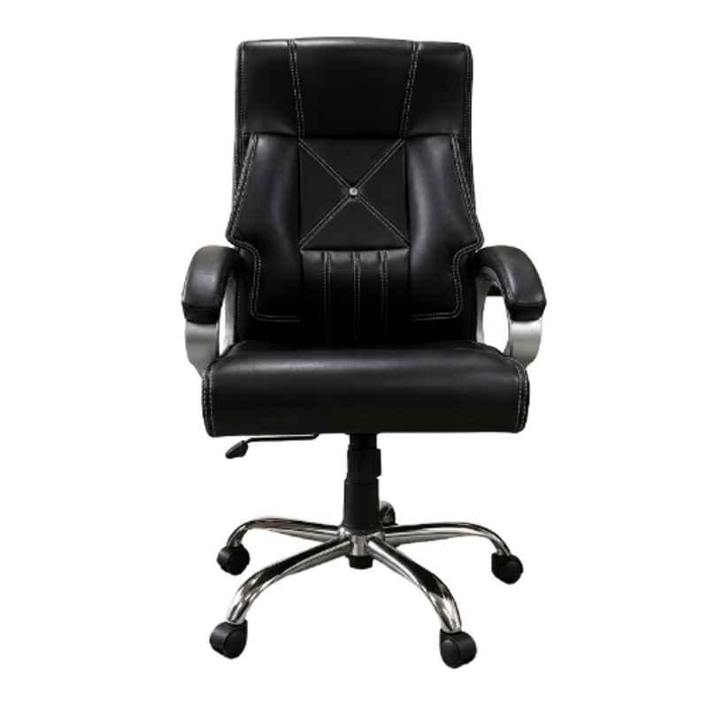 Aayra Comfort Prime Leather Black High Back Armrest Executive Office Chair, DIMEND HB004