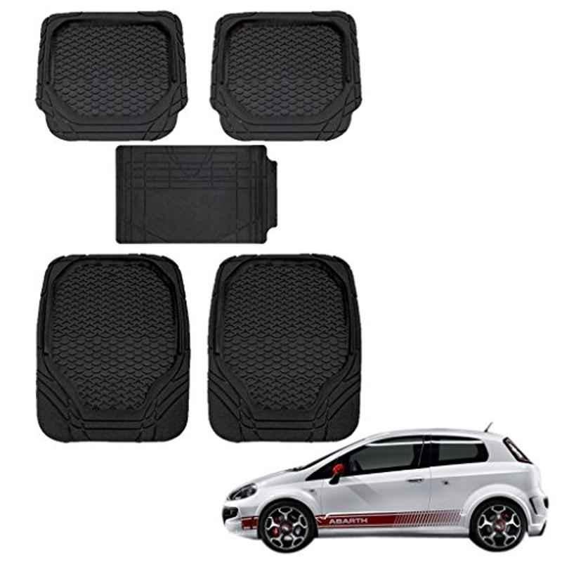 Kozdiko 8855TW 5 Pcs Rubber Black Rubber Car Mat Set for Fiat Abarth