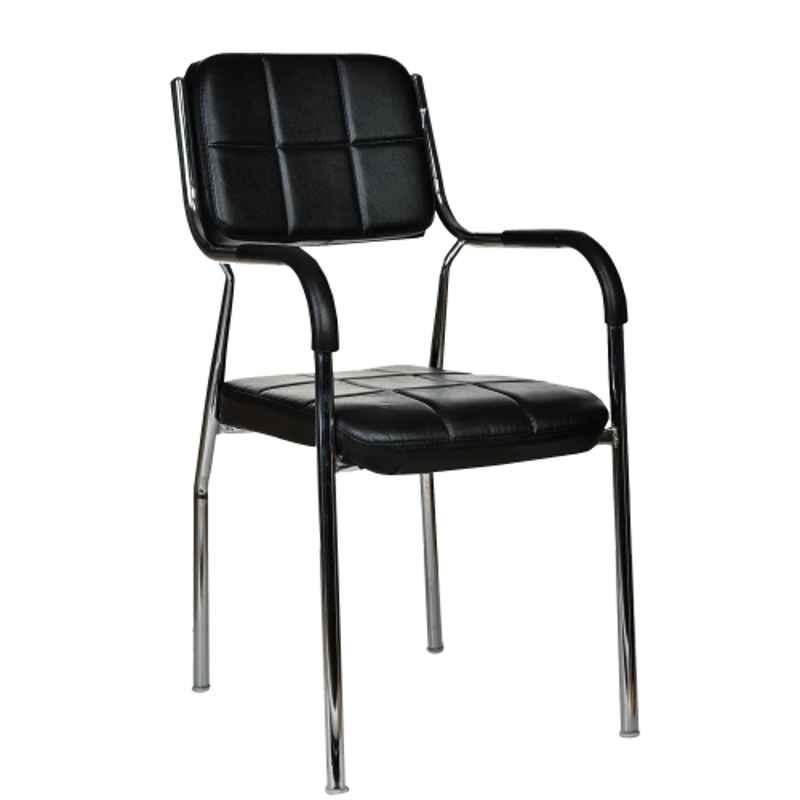 Teal 113kg Leather Black Indus Visitor Chair