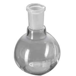 Glassco 250ml White Printing 3.3 Boro Glass Boiling, Round Bottom & Single Neck Flask with Joint, 057.202.20 (Pack of 10)