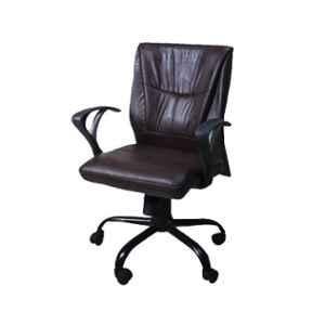 Rose Leather Brown Mid Back Office Chair, 115