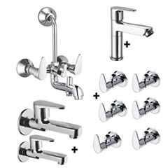 IRIS Brass 3-in-1 Wall Mixer Cock Set for Bathroom