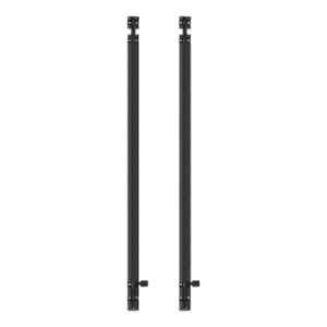 Atom 24 inch Aluminium Black Finish Heavy Duty Joint-Less Tower Bolt, TB002-24 inch-BLK-102 (Pack of 2)