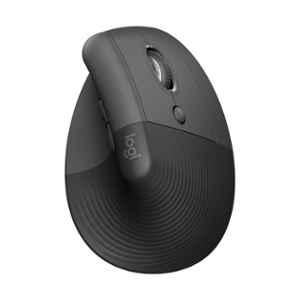 Logitech Lift Graphite Wireless Vertical Ergonomic Mouse with Bluetooth or Logi Bolt USB Receiver, Quiet Clicks & 4 Buttons