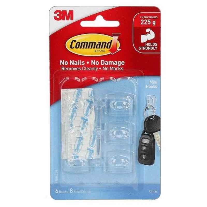 3M Command Mini Plastic Transparent Hooks
