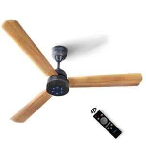 XUGA Aether F7W 28W 5 Star 380rpm Wooden BLDC 3 Blade Ceiling Fan with Remote & 5 Years Warranty on Motor, Sweep: 1200 mm