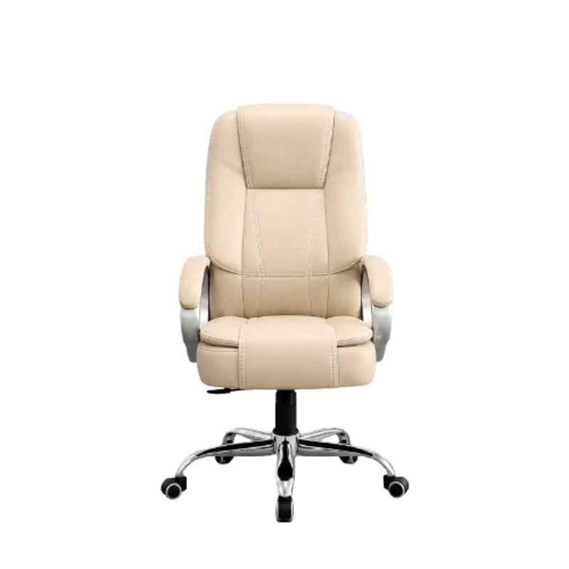 Aayra Leatherette Beige High Back Armrest Ergonomic Office Chair, ZRFU10