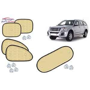 Auto Pearl 5 Pcs PVC & Mesh Beige Window & Rear Sun Shade Set for Isuzu MU 7