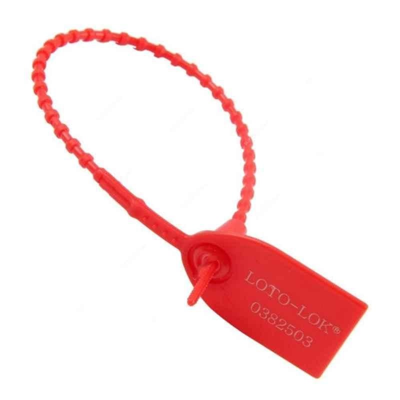 Loto-Lok 280mm Polypropylene Red Security Seal, PS-Q300-RD (Pack of 50)