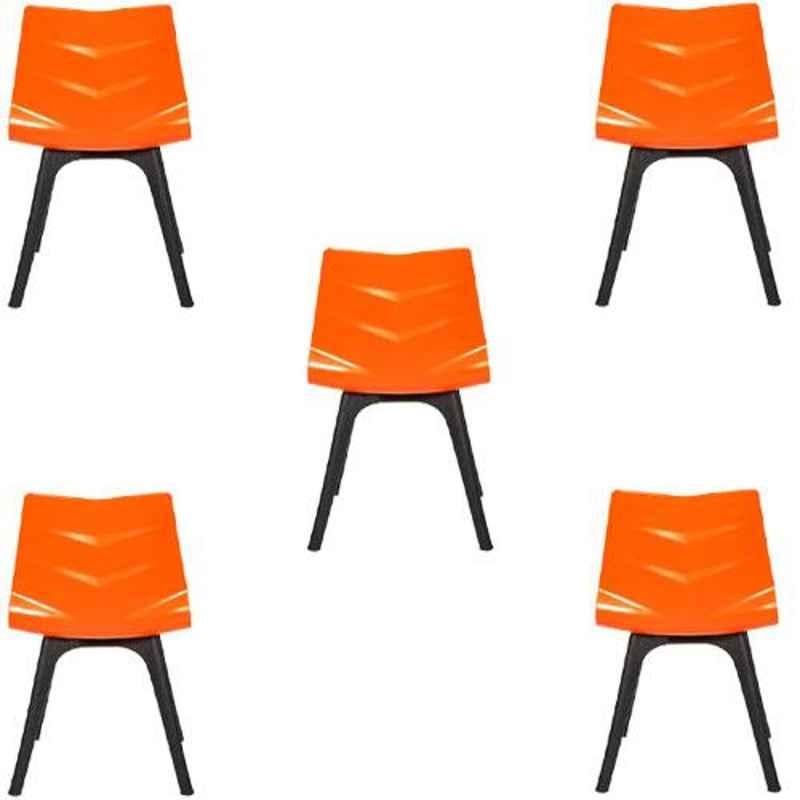Regent Diamond Shell Plastic Black & Orange Chair (Pack of 5)