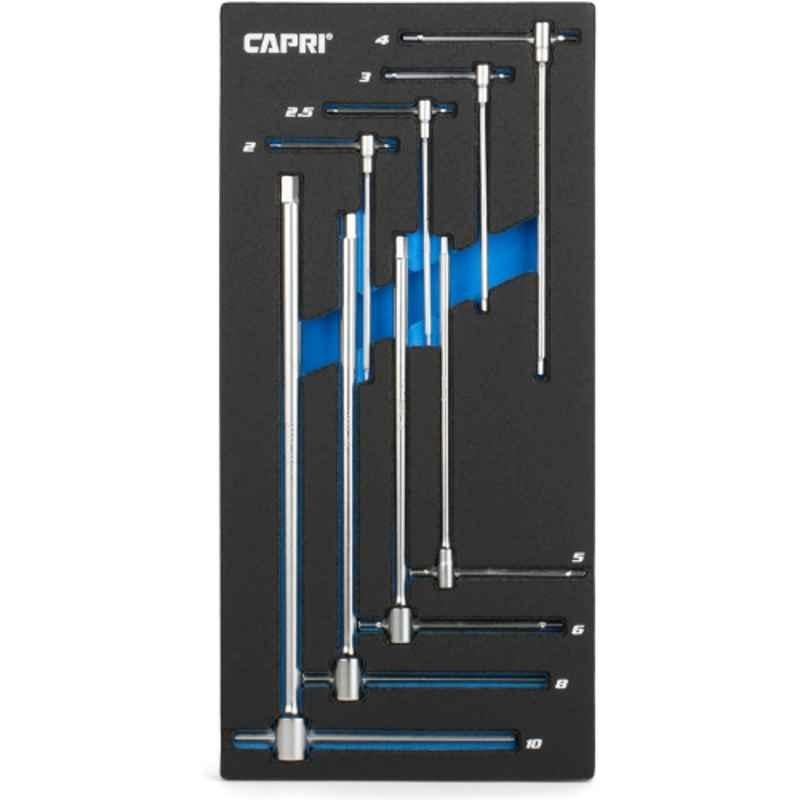 Capri CP13080MT 8 Pcs CrV Steel Sliding T-Handle Hex Wrench Set with Mechanics Tray