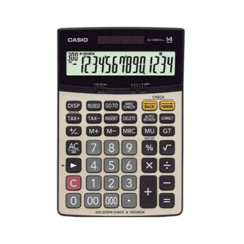 Casio DJ-240D Plus 21.9x14.6x3.8cm ABS Grey, Black & Red 14 Digit Basic Calculator