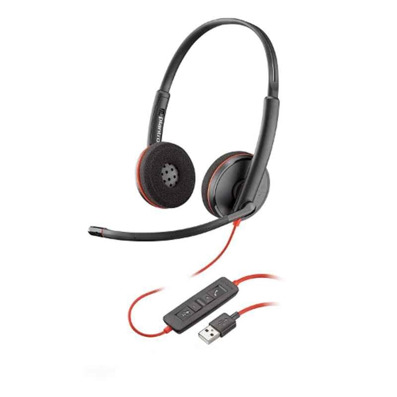 Plantronics C3220M Black & Red Blackwire USB-A Wired Headset