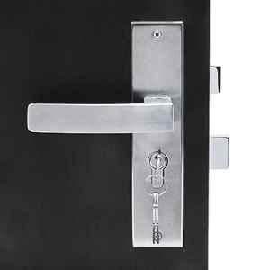Handle Waala LB10001 8 inch 60mm Stainless Steel Silver Cylindrical Plate One Side Key Mortise Door Lock Set