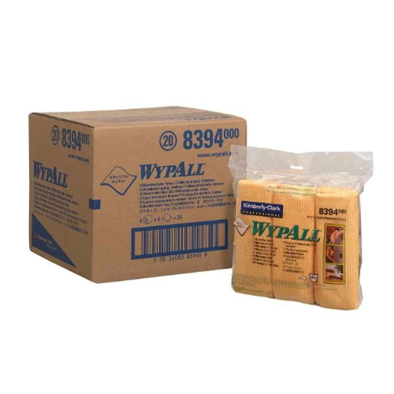 Kimberly Clark 4 Pcs WypAll 40x40cm Yellow Microfibre Cloths Box, 8394