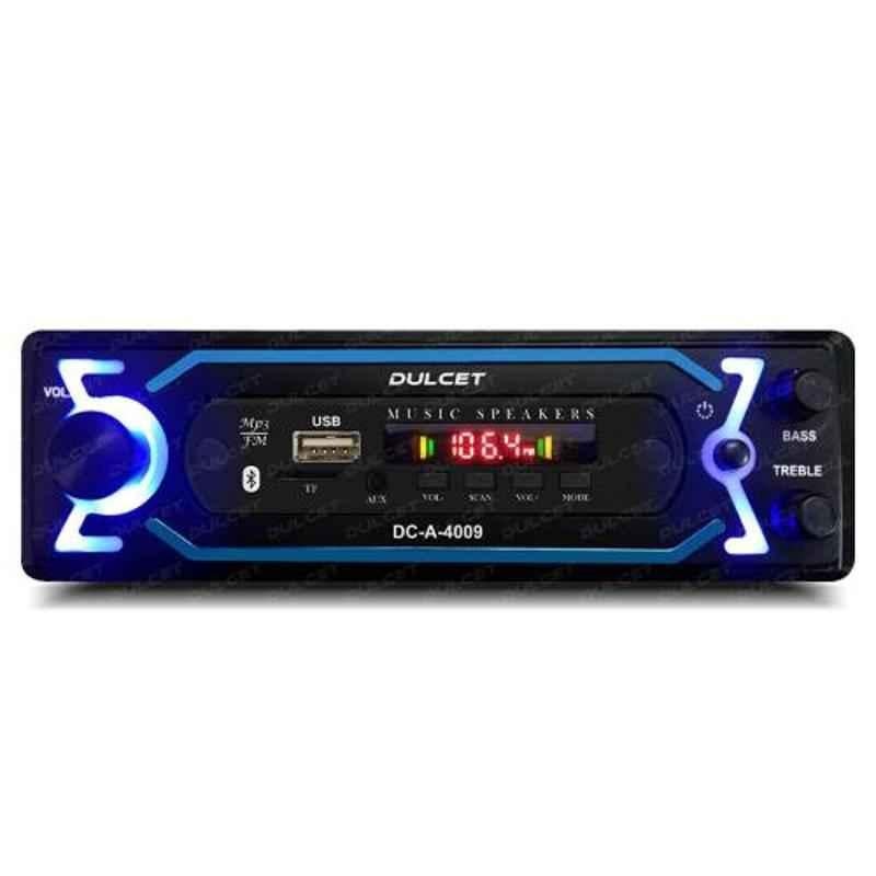 Dulcet DC-A-4009 Double IC High Power Universal Fit Car Stereo with Bluetooth, USB, FM, AUX, MMC, Remote Control & Built-in Equalizer