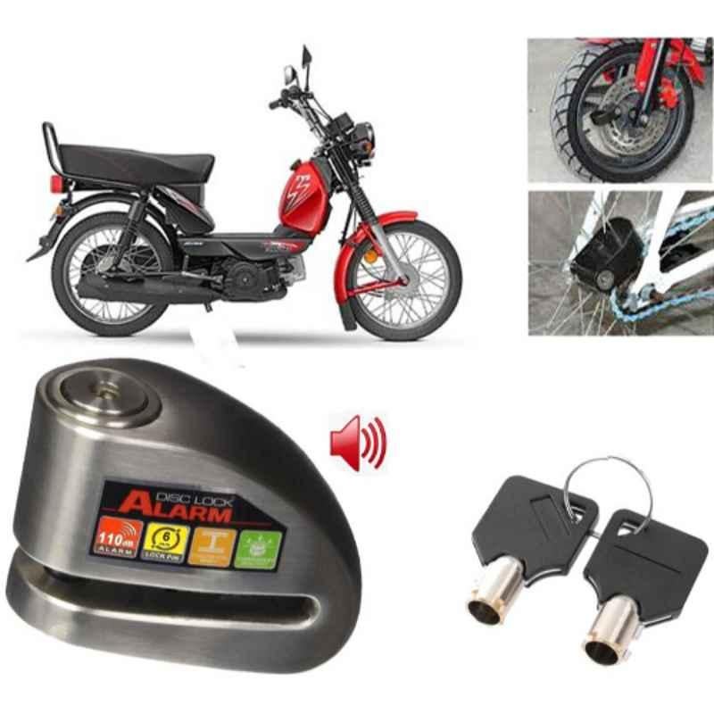 Auto Pearl Steel Black Alarm Disc Brake Lock, Lock_715