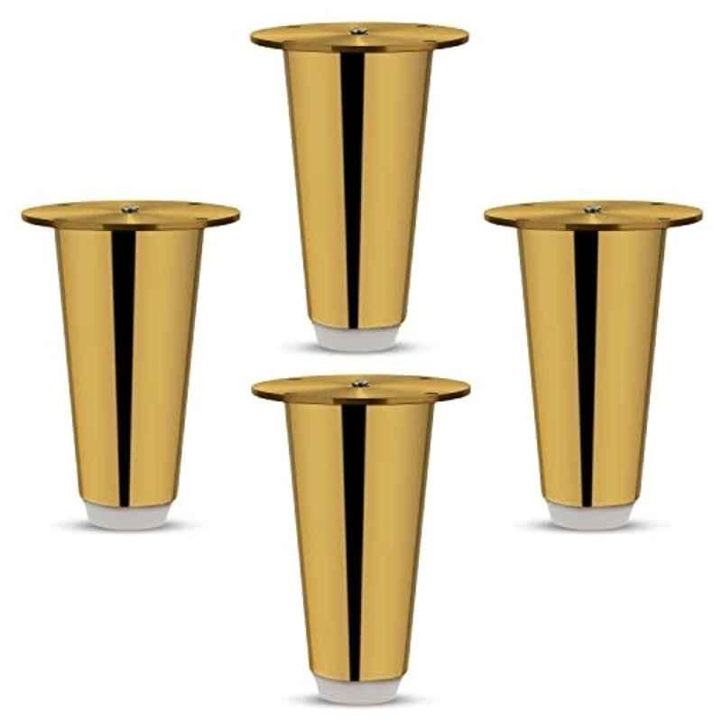 Plantex 4 inch Stainless Steel Gold Sofa Leg/Bed Furniture Leg Pair for Home/Furniture Sofa Leg for Table/Sofa Support Leg/Sofa Furniture Leg (Pack of 4), APS-DTS-53-4IN-GOLD-SOFA-LEG-PAIR-PK-2