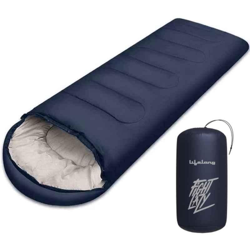 Lifelong 6.2ft Polyester Blue Foldable Winter Camping Sleeping Bag for Adults, LLCSBMA01