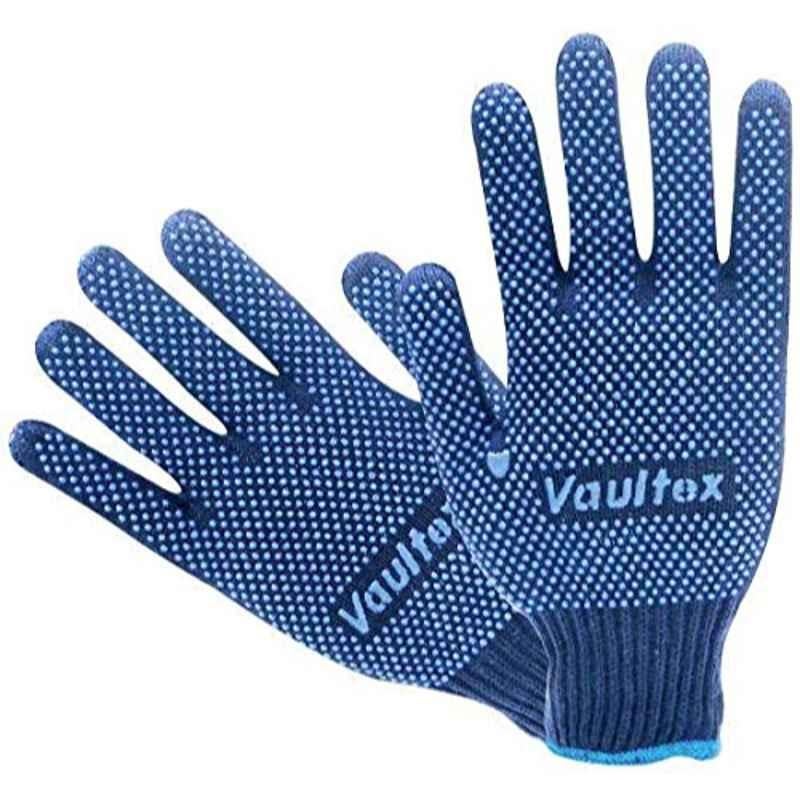 Vaultex 10 inch Blue Double Side Dotted Gloves, VS91 (Pair of 12)