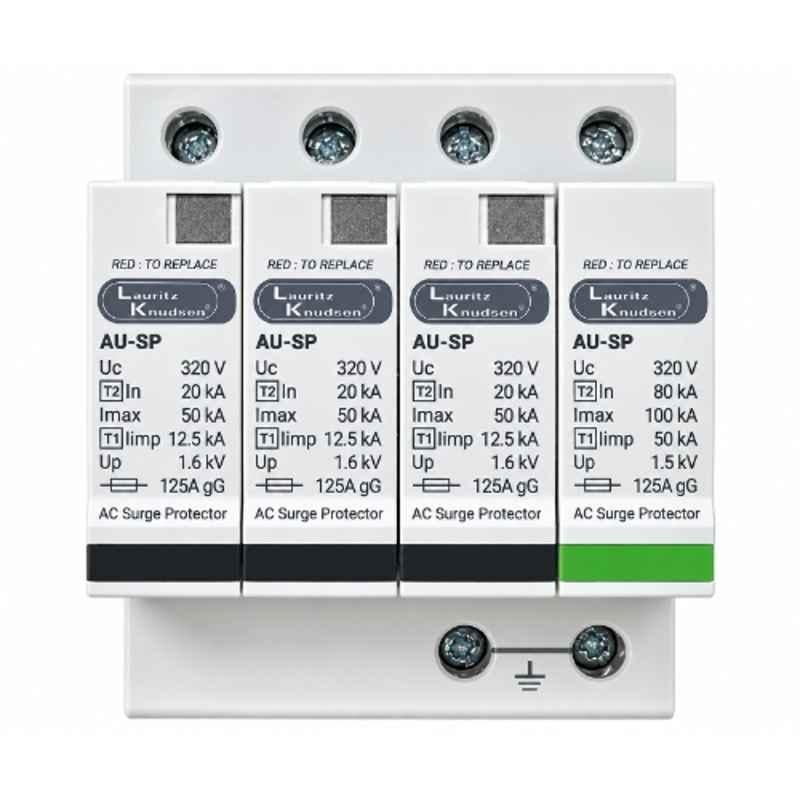 Lauritz Knudsen 50kA 440V 1 & 2 Type Three Pole with Neutral Surge Protection Devices, AUSP123PN50D