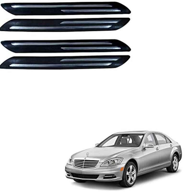 Kozdiko 4 Pcs PVC Black Double Chrome Finish Car Bumper Protector Set for Mercedes Benz S-Class