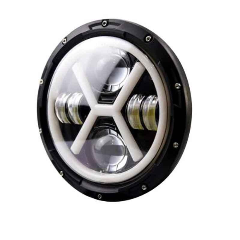 AllExtreme EX989H2 7 inch Hi-Low Beam & Angel Eye Full Ring Round LED Headlight