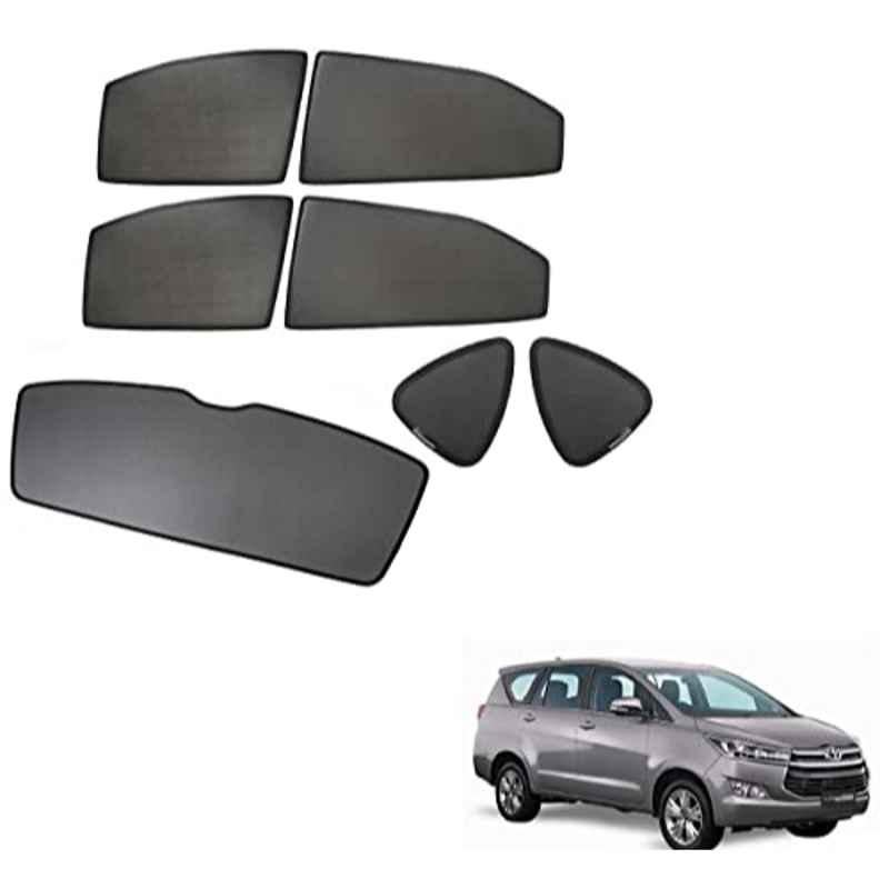 Kozdiko 5 Pcs Mesh Black Fixed Window & Rear Sun Shades Set for Toyota Innova Crysta