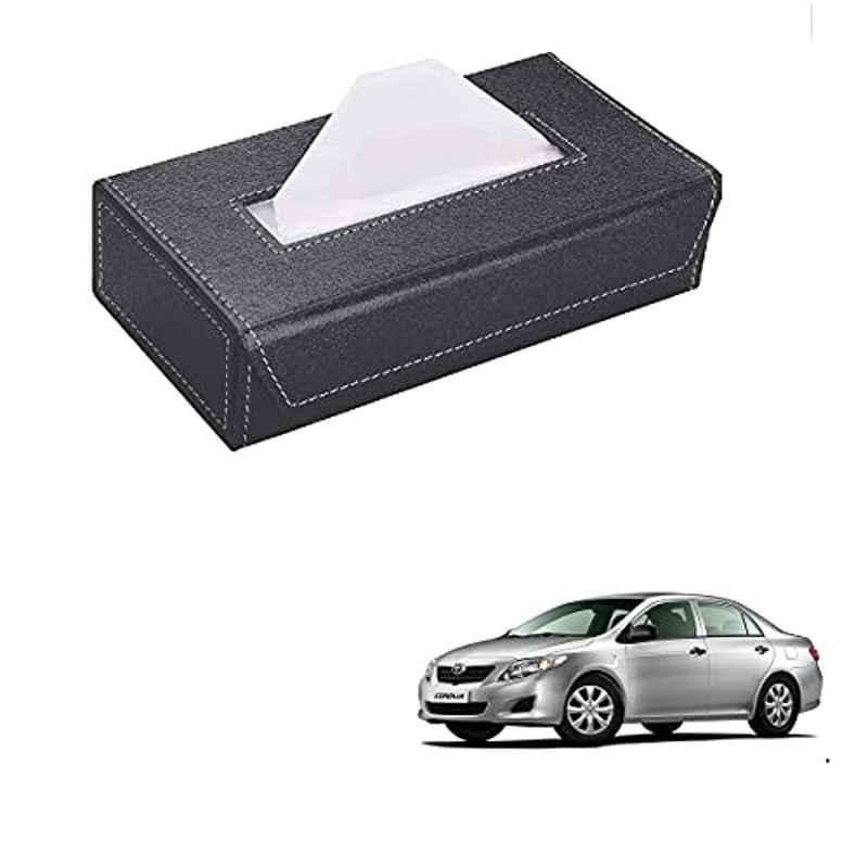 Kozdiko 100 Pulls PU Leather Grey Car Tissue Paper Box with 200 Sheets for Toyota Corolla