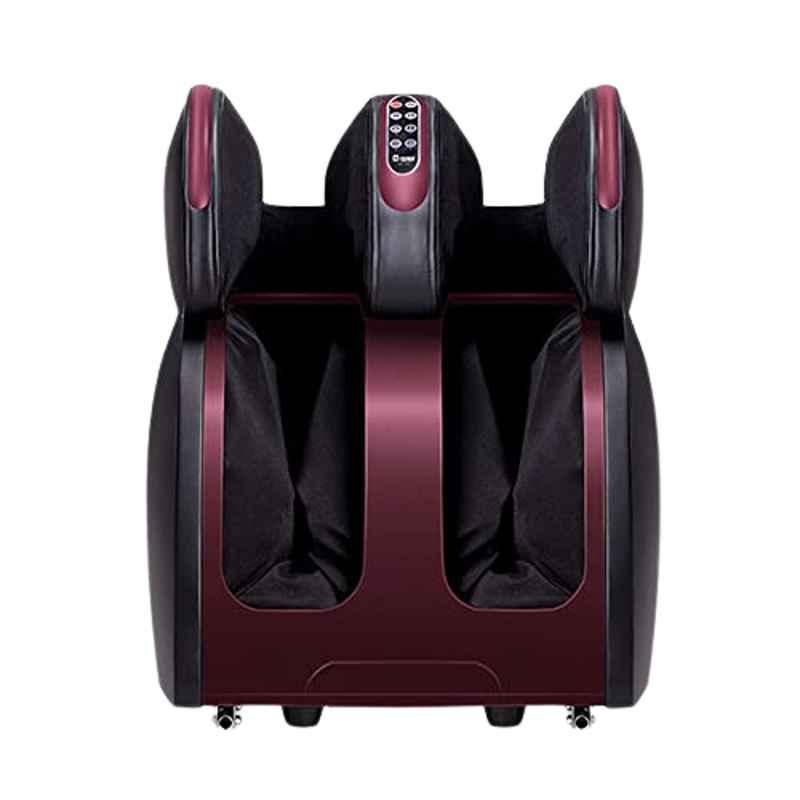 Atom Black Electric Shiatsu Foot Massager with Heat & 20 Airbags for Calf, Thighs & Knee Pain Relief