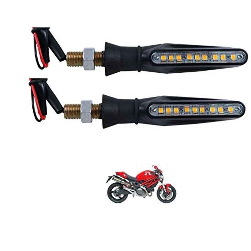 Kozdiko 4 Pcs Plastic Front & Rear Side Sleek Yellow Bike Indicator Set for Ducati Monster 796 S2R