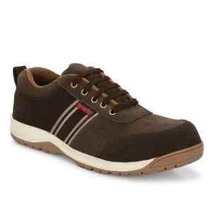 Kavacha S206 Brown Leather TPR Sole Steel Toe Safety Shoes, Size: 8