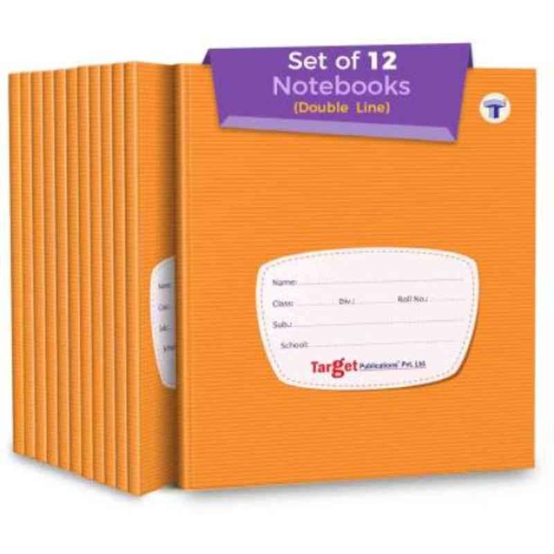 Target Publications Regular 172 Pages Brown Ruled Double Line Notebook (Pack of 12)