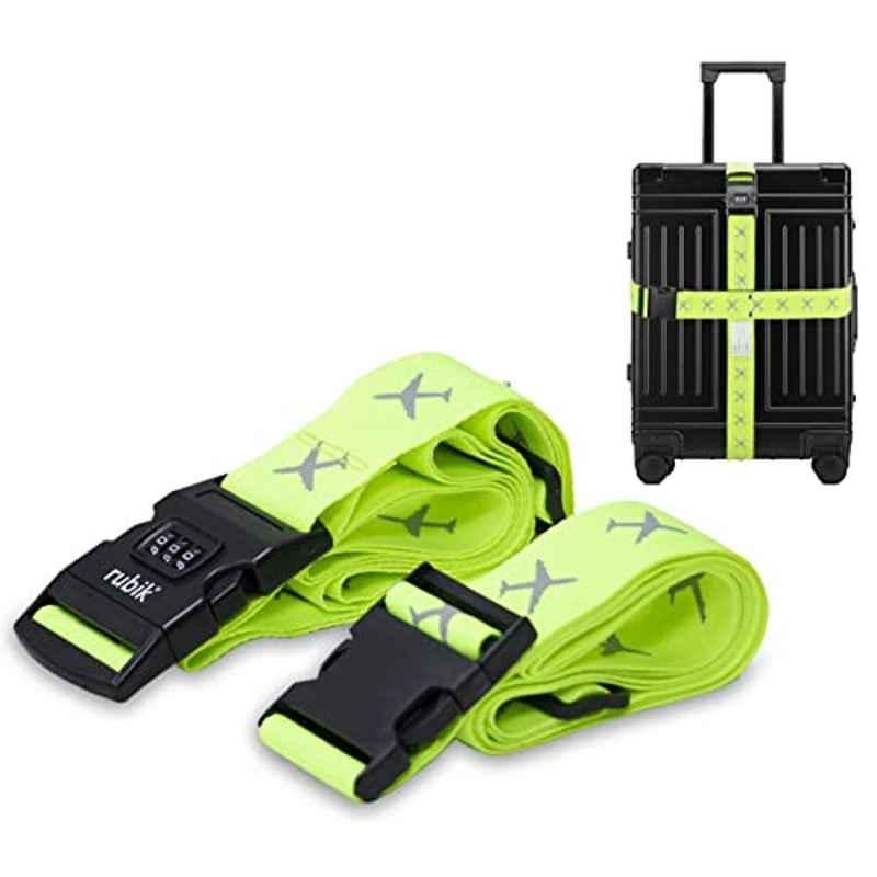 Rubik 210x5cm Green Luggage Strap Belt, RBLSBA2 (Pack of 2)