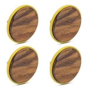 Plantex Knobs for Drawer/Round Drawer Knobs/Knobs for Cabinets/Pull-Push Knobs for Kitchen/Bedroom Drawer (Pack of 4) Big, Gold & Wood