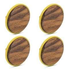 Plantex Knobs for Drawer/Round Drawer Knobs/Knobs for Cabinets/Pull-Push Knobs for Kitchen/Bedroom Drawer (Pack of 4) Big, Gold & Wood